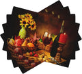 Wine Placemats Set of 4 Red Wine Flowers Fruits Romantic Evening Linen Placemat Indoor Outdoor Party Home Desktop Kitchen Dining Room Decoration 12x18 Inch
