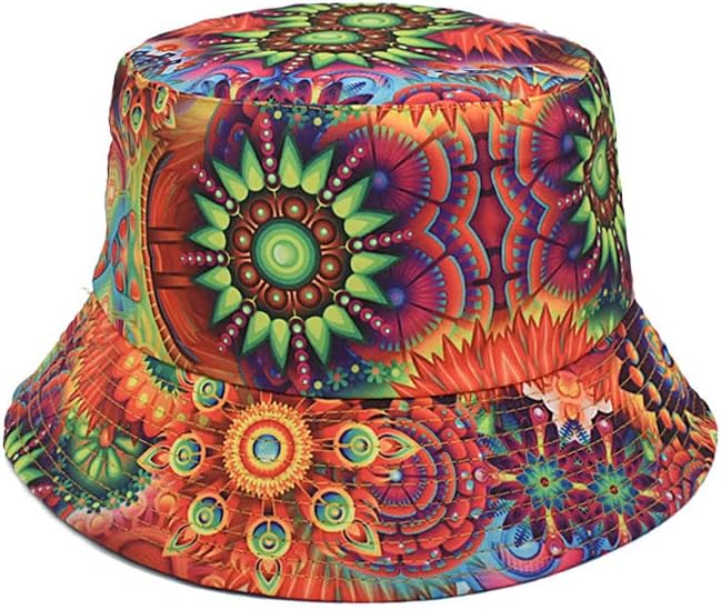 Quanhaigou Bucket Hat for Men Women,Packable Reversible Printed Sun Hats,Fisherman Outdoor Summer Travel Hiking Beach Caps
