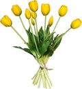 10 Pcs Fake Tulips Tulips Artificial Flowers Real Touch Fake Flowers Artificial Flower Bouquet for Home Table Party Wedding Decoration(Yellow)