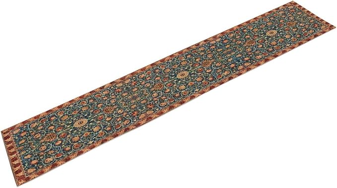 William Morris Table Runner, Rustic Boho Ethnic Flower Original Design Print Table Runner for Home Party Dining Room Kitchen Decor 13x36 Inch