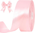 1-1/2 Inches 100 Yards Baby Pink Satin Ribbon, Ribbon Roll for Flower Bouquets, Gift Wrapping, Wedding, Handmade Crafts