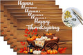 PVC Placemats Set of 6 Wipeable Table Mats Washable Heat Resistant Non Slip Vinyl Dining Table Mat for Kitchen Indoor Outdoor Patio Farmhouse Place Mats Thanksgiving Pumpkin Cart Decorative