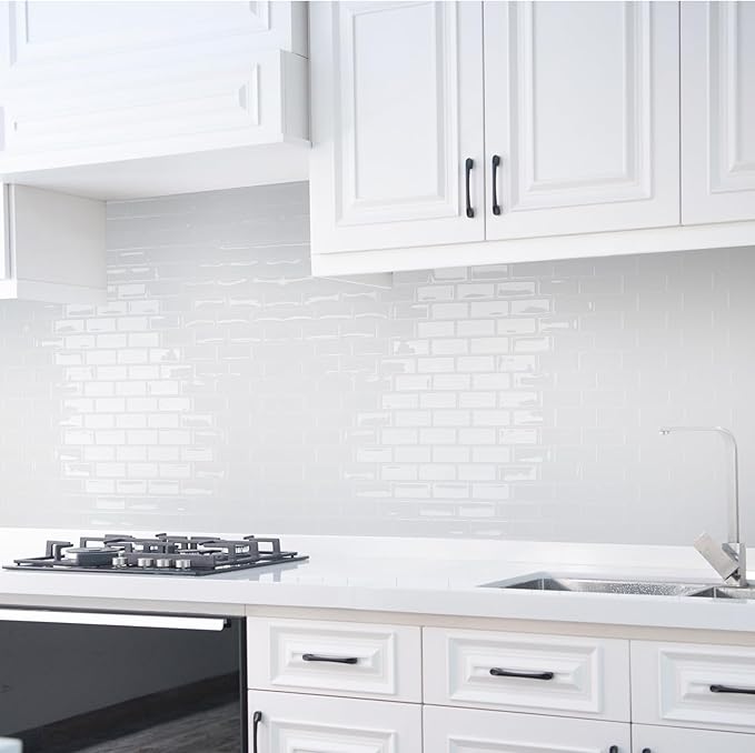 Art3d 10-Sheet Peel and Stick Backsplash Tile for Kitchen - 12”×12” Stick on Wall Tile for Kitchen Bathroom Countertop Living Room, White Washed