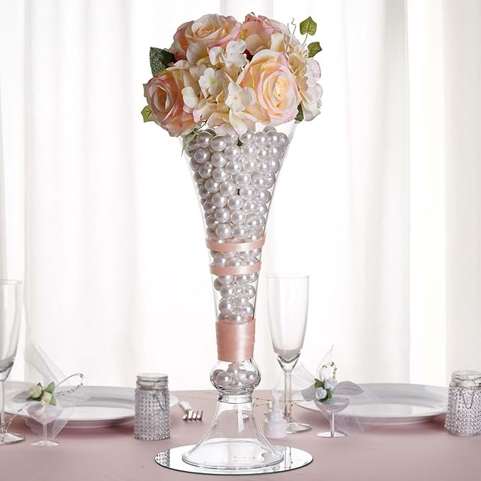 Efavormart 18'' | Pack of 4 Trumpet Glass Vase