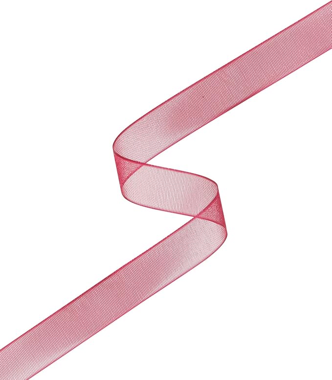 3/8 Inch Wine Shimmer Sheer Organza Ribbon Sheer Chiffon Ribbon 50 Yards-Roll Multiple Colors Available for Gift Wrapping Wedding Events Christmas Décor