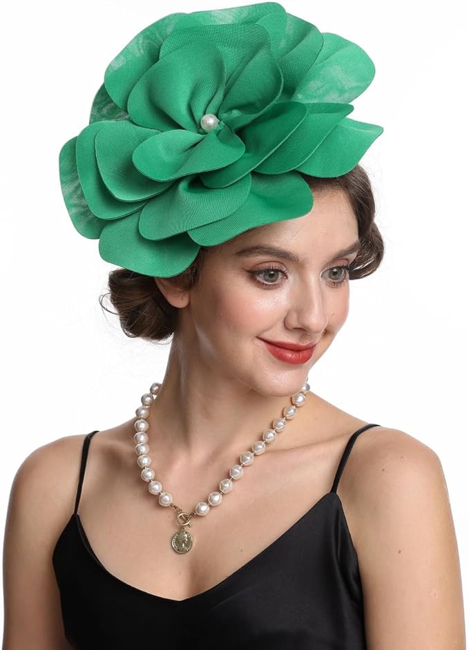 Feather Fascinator for Women - Vintage with Headband and Clip Tea Party Headwear