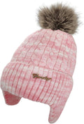 FENELY Women's Knitted Warm Beanie Winter Hat, Warm Chunky Snow Hat with Pompom