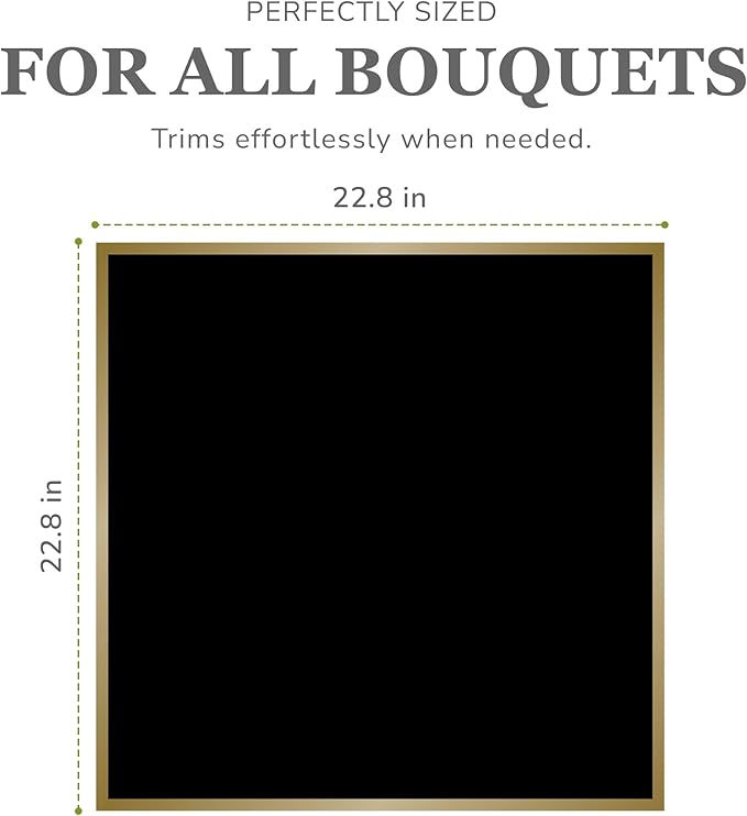 the florist Supply 20 Sheets Premium Flower Wrapping Paper | Waterproof Flower Wrapping Paper for Bouquets | Double Sided Floral Bouquet Sheets | DIY Gifts Borderline Black/Gold