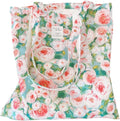 Cotton Canvas Tote Bag Reusable Soft Grocery Cloth Bag Floral Shoulder Bag for Beach Travel Shopping