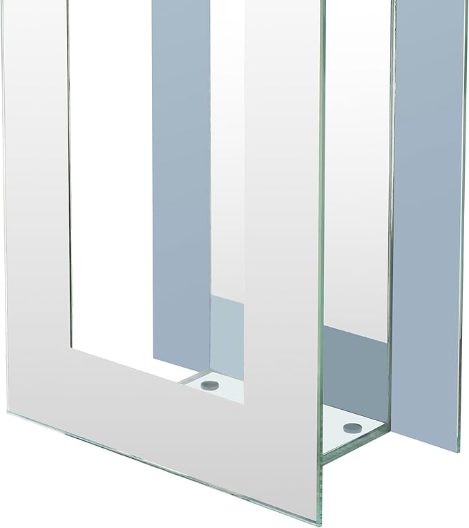 Large Floor Vase, 23.74“ Tall Mirrored Vase Glass for Floor Silver Rectangular Decorative Vases Modern for Luxury Living Room Hallway Corner Decor