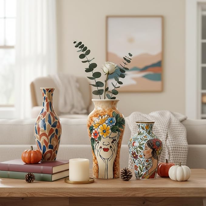 Handmade Mosaic Ceramic Vase – Lady Design – 26 cm (10.2 in) – Home Décor – Heritage T&T Mosaic Collection – Bat Trang Vietnam