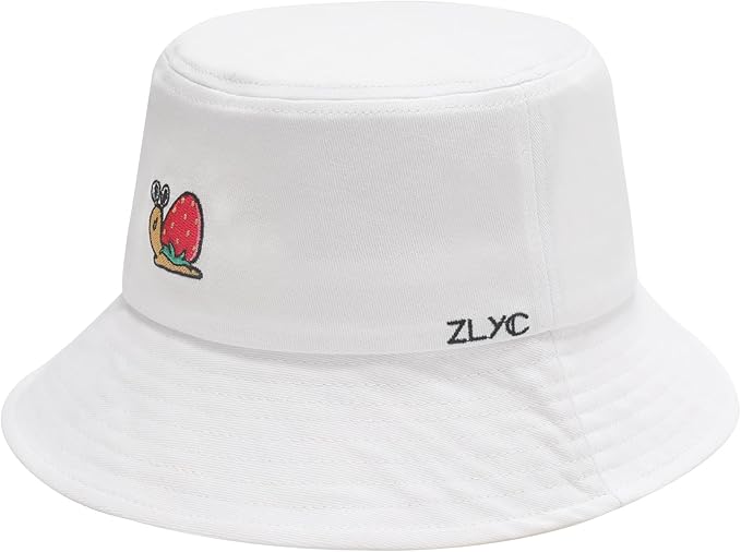 ZLYC Unisex Fashion Embroidered Bucket Hat Summer Fisherman Cap for Men Women