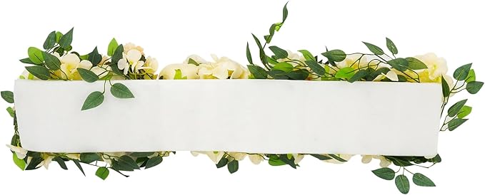 TFCFL Artificial Flowers Row, 39.5" X 12" Wedding Arch Faux Floral Swags, 3D Flower Panels Arrangement, DIY Wall Backdrop for Wedding Party Table Runner Decoration (Champagne)