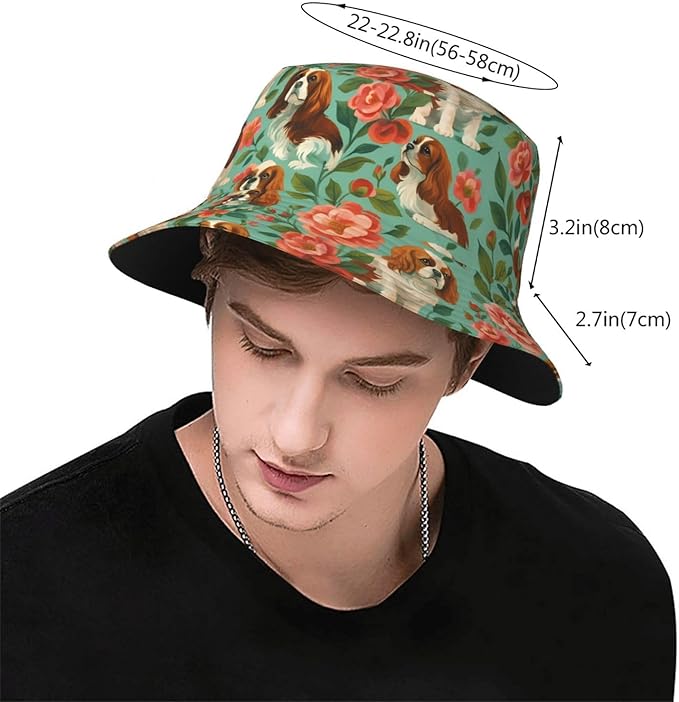 Christmas Navy Blue Tree Bucket Hat Novelty Sun Hats Trendy Fisherman Cap for Men and Women
