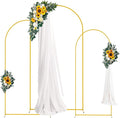 3pcs Arch Backdrop Stand - 4ft/5ft/6ft Gold Metal Flower Balloon Arch Frame Stand for Wedding, Birthday Party, Christmas, Baby Shower, Bridal Shower, Graduation Photography Decoration