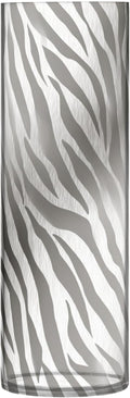 Flower Vase Clear Plastic Cylinder Vases Decor for Centerpieces Home Storage Office Weddings Zabra Print Silvery 11.8 x 3.9 in
