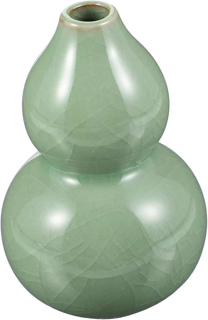 Creative Gourd Shaped Ceramic Vase Smooth Surface Desktop Flower Display Container Home Decoration Flower Arrangement Gift
