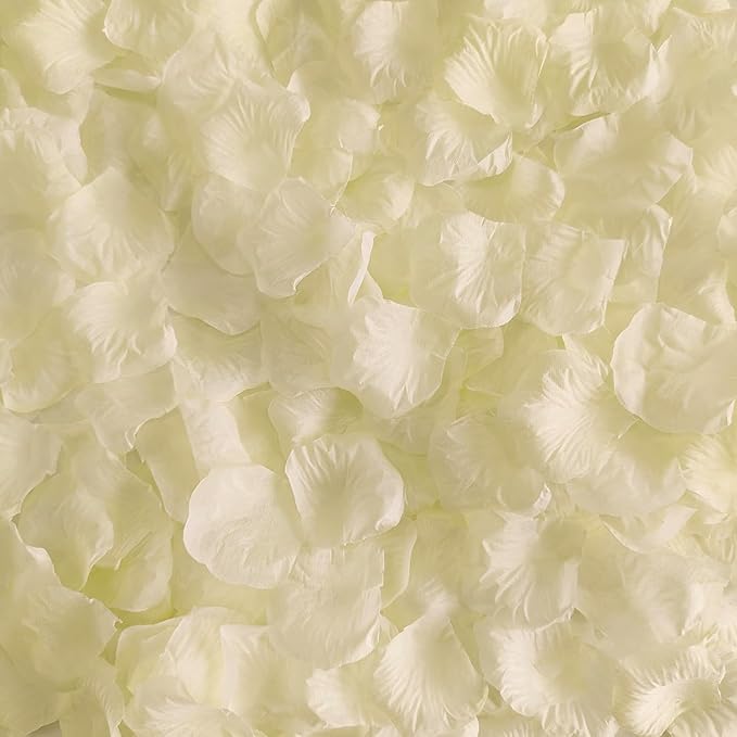Separated 1000 PCS Artificial Ivory Rose Petals for Romantic Night for him for her Set,Faux Ivory Flower Girl Petals for Weddings,Party,Romantic Decoration