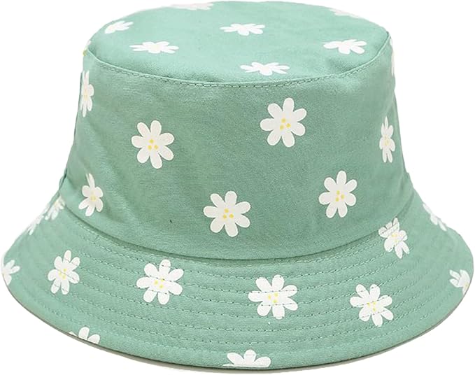 Bucket Hat for Women Men, Cotton Reversible Double Side Wear Sun Hats Beach Fisherman Hat