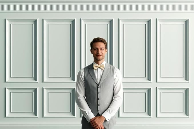 AOFOTO Vintage Room Inside Backdrop Classic French Frame Light Green Walls Photo Background for Wedding Bridal Shower Party Banner Home Headboard Decor Wall Photo Studio Booth Props 10x8ft