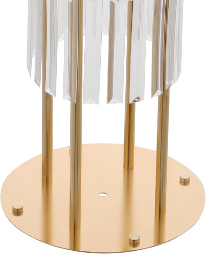 2PCS 3 Tiers Wedding Centerpieces Vase, 28.34” Tall Crystal Wedding Flower Stand, Round Chandelier Pedestal Stand for Wedding Road Lead T Stage Arrangement Decoration