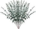DOITOOL 24pcs Simulated Eucalyptus Leaf Bundle Fake Plant Ornament for DIY Floral Arrangement Realistic Greenery Decoration for Home Office Wedding Centerpieces