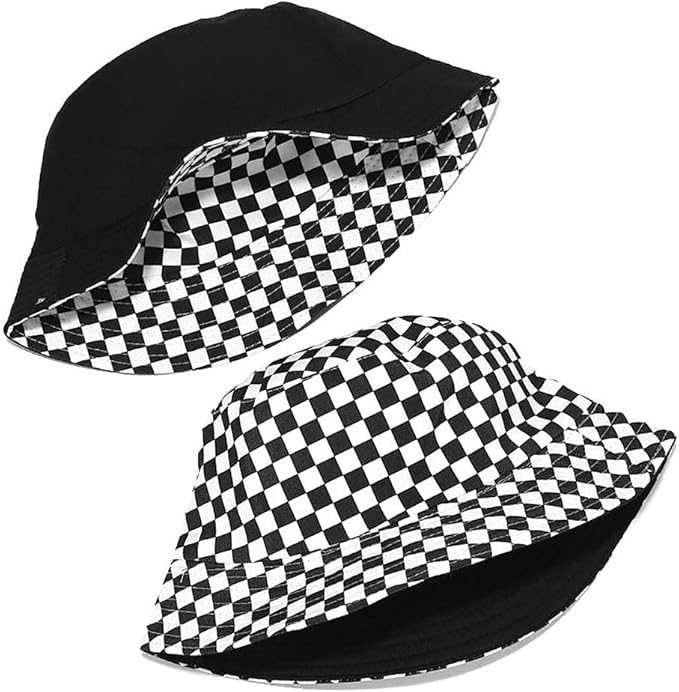Malaxlx Unisex Bucket Hat Beach Sun Hat Aesthetic Fishing Hat for Men Women Teens, Reversible Double-Side-Wear