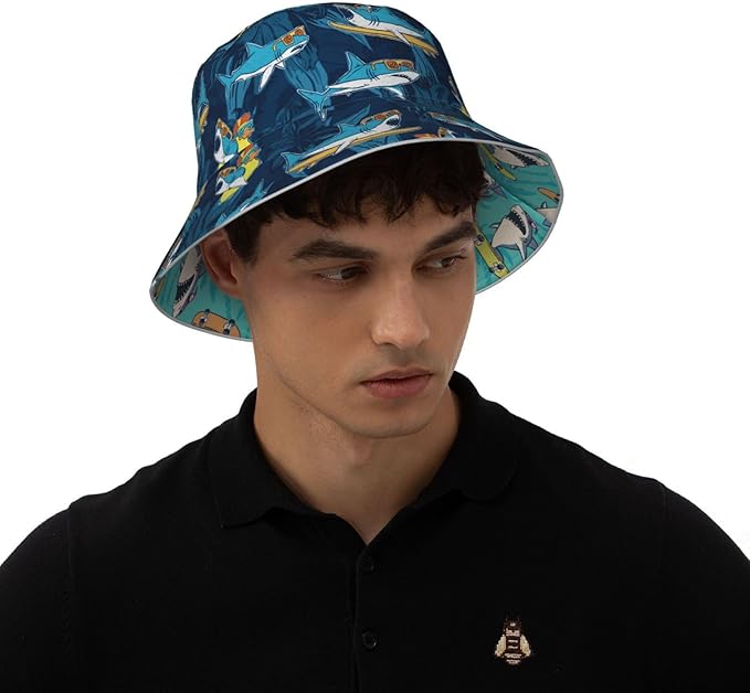 Hat Reversible Fisherman Hats Double Sided Wearing for Women Men Boys Girls