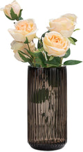Ekirlin Amber 7.5 inch Flower Vase for Home Decor, Thickened Hand Blow Glass Vase Round Vintage Striped Bottles for Bookshelf,Dinner Table,Indoor Office Desktop,Meeting Room,Bathroom, Best Gift