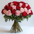 GlobalRose 50 Fresh Cut Assorted Roses Bouquet - Responsibly Sourced Roses Fresh Flowers - Flowers Fresh Bouquet for Wedding, Anniversary, Birthday & Special Occasions (2 Bunches of 25 Stems)