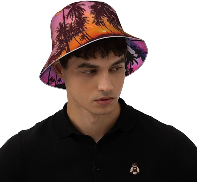 Hat Reversible Fisherman Hats Double Sided Wearing for Women Men Boys Girls