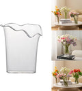 Clear Acrylic Lotus Leaf Vase, Artistic Transparent Decorative Centerpiece for Flowers, Non-Breakable Lightweight Plastic Bouquet Vase for Living Room, Bedroom, and Office Home Decor