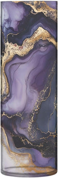 ALAZA Purple Black Gilded Marble Flower Vases for Home Decor Kitchen Bedroom Living Room Bathroom Office Table Decorations