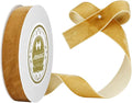 Khaki Velvet Ribbon - 1 inch x 10 Yards for Gift Wrapping, Crafts, Christmas Decor, Bow Making, Vintage Fabric on The Spool
