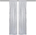 Silver Sequin Backdrop Curtains 2FTx8FT 2 Panels Sparkle Backdrop Curtain Drapes Glitter Backdrop Photo Background for Wedding Baby Shower Xmas Birthday Parties