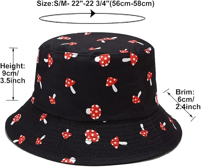 Quanhaigou Bucket Hat for Men Women,Packable Reversible Printed Sun Hats,Fisherman Outdoor Summer Travel Hiking Beach Caps