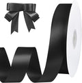 Black Ribbon 1 inch 60 Yards Double Faced Black Satin Ribbon for Halloween Christmas Decor Gift Wrapping Crafts Hair Bows Streamers Party Graduate Gift