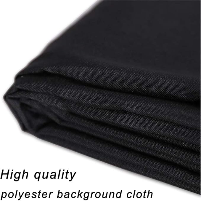 GFCC 10ftx10ft Black Backdrop Background for Photography Black Photo Booth Backdrop for Photoshoot Photography Background Screen Video Recording Parties Curtain