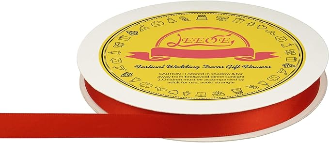 Double Face Red Satin Ribbon 1/2 inch X 50 Yards Polyester Red Ribbon for Gift Wrapping Very Suitable for Weddings Party Hair Bow Invitation Decorations and More
