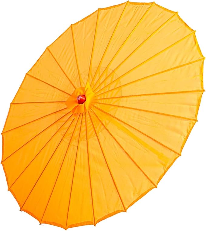 THY COLLECTIBLES 33" Japanese Chinese Umbrella Parasol for Wedding Parties, Photography, Costumes, Cosplay, Decoration and Other Events - Solid Color (Orange)