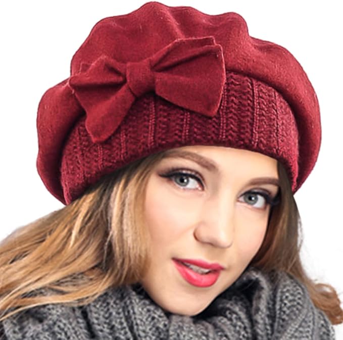 VECRY Women's 100% Wool Bucket Hat Felt Cloche Beret Dress Winter Beanie Hats