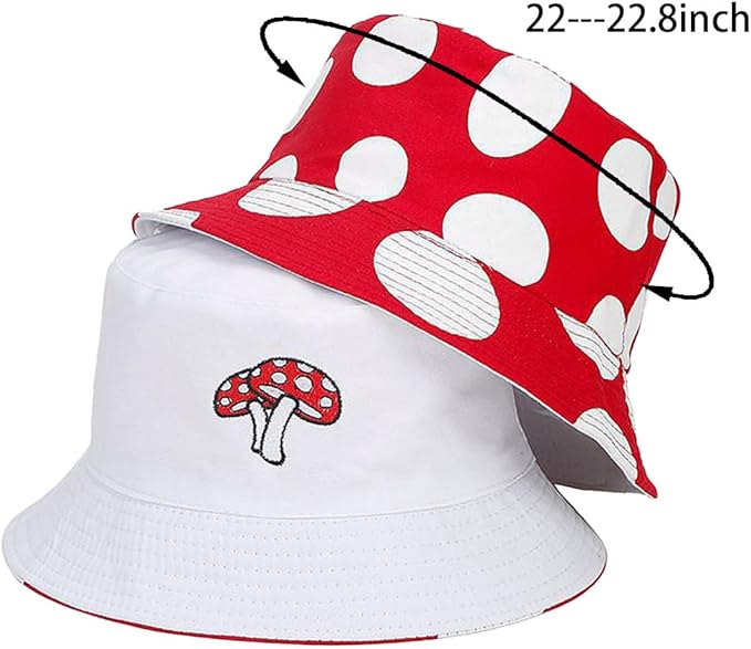 Bucket Hat for Women Men, Cotton Reversible Double Side Wear Sun Hats Beach Fisherman Hat