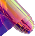 ONEART | 16 Gauge Holographic Iridescent Plastic Vinyl, 16"x54" Transparent Vinyl Fabric-Pink