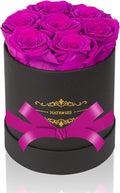 NATROSES 7 Piece Preserved Roses in a Box, Preserved Flowers for Birthday, Flower Gifts for Mothers Day (Purple)