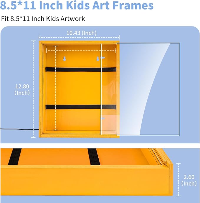 Artwork Shadow Box with LED Light, Changeable Photo Album Display & Storage Frame, Dried Flowers Display Shadow Box, Wall-mounted & TabletopGrass Green