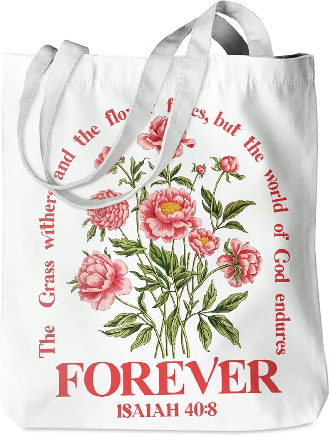 Floral Christian Gifts Religious Gifts Makeup Bag, Canvas Tote Bag Grocery Bags for Yoga Totes for Women Birthday