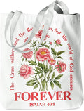 Floral Christian Gifts Religious Gifts Makeup Bag, Canvas Tote Bag Grocery Bags for Yoga Totes for Women Birthday