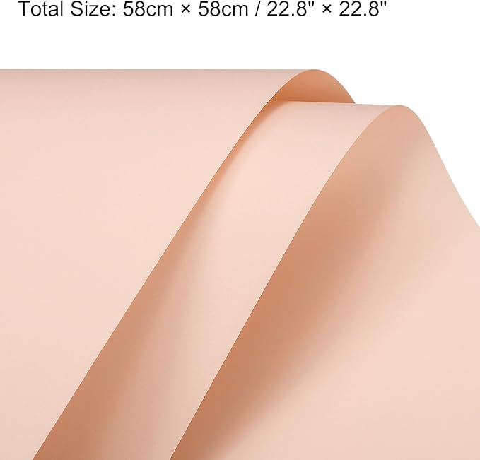 MECCANIXITY Pearlescent Film Flower Wrapping Paper 22.8x22.8 Inch Waterproof for DIY Crafts, Gift/Gift Box Packaging Cream Pink Pack of 10