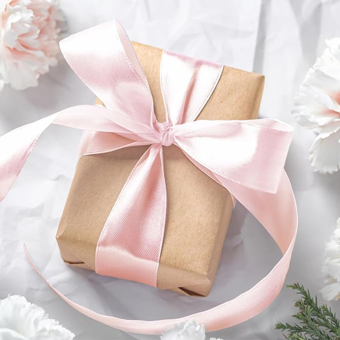 KINGLAKE Pink Satin Ribbon 1 1/2inch x 50 Yards - Polyester Silk Hair Ribbons, Fabric Pink Ribbon for Gift Wrapping, Floral Bouquets, Craft Bow, Wedding Christmas Valentines Day