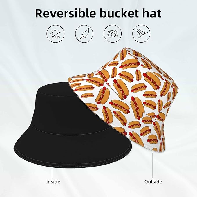 Bucket Hat for Women Men, Summer Print Hat Travel Packable Sun Cap Outdoor Hat for Women and Men